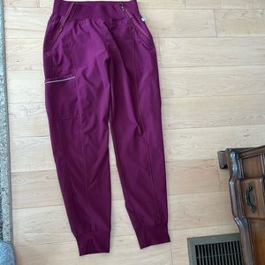 Purple jogger scrub pants